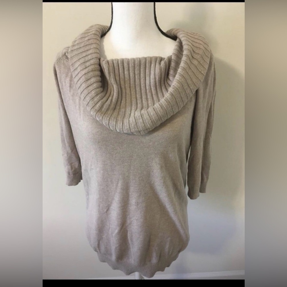 EXPRESS OFF THE SHOULDER Beige Cowl Neck Women's Sweater